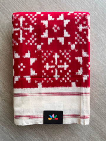 Handwoven Telia Rumal Ikkat Cotton Saree - 33470