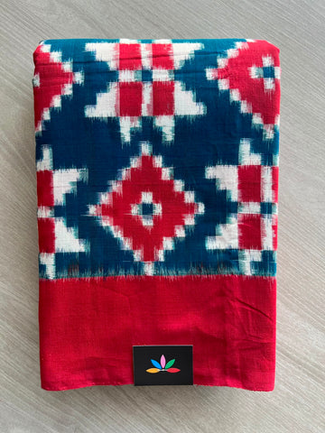 Handwoven Double Ikkat Cotton Saree - 33475