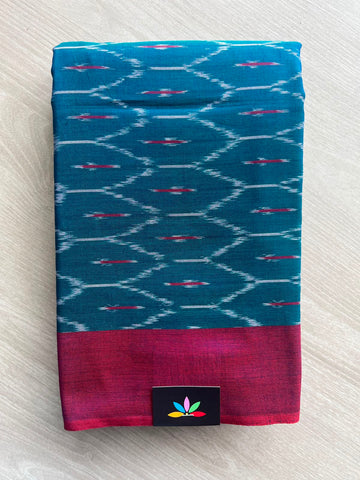 Pochampally Ikkat Blended Cotton Saree (Without Blouse) - 35053