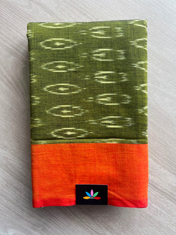 Pochampally Ikkat Blended Cotton Saree (Without Blouse) - 35055