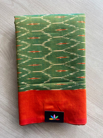 Pochampally Ikkat Blended Cotton Saree (Without Blouse) - 35062