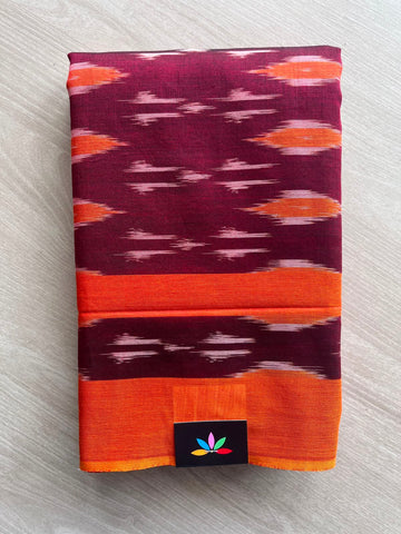 Pochampally Ikkat Blended Cotton Saree (Without Blouse) - 35064