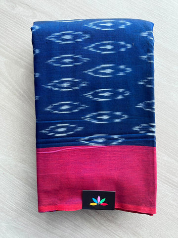 Pochampally Ikkat Blended Cotton Saree (Without Blouse) - 35067-35068