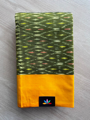 Pochampally Ikkat Blended Cotton Saree (Without Blouse) - 35069-35070