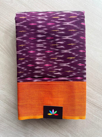 Pochampally Ikkat Blended Cotton Saree (Without Blouse) - 35071-35072