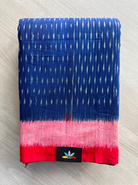 Yale Blue Handwoven Pochampally Ikkat Cotton Saree - 35080