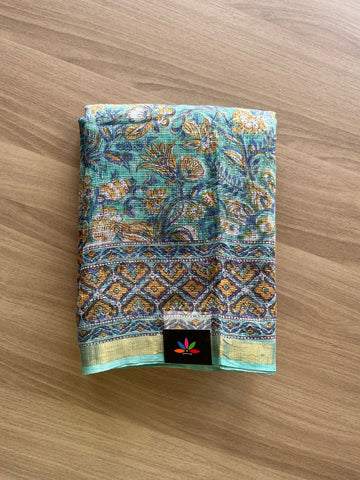 Handblock Printed Kota Doria Saree -21867