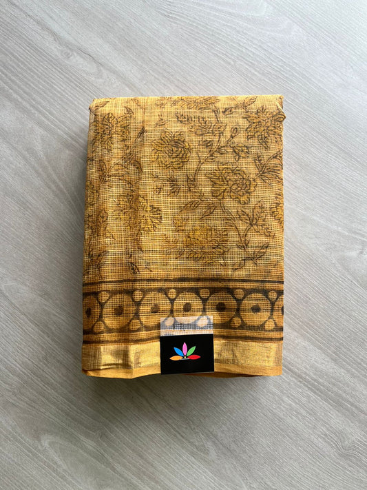 Handblock Printed Kota Doria Saree -11996-11997