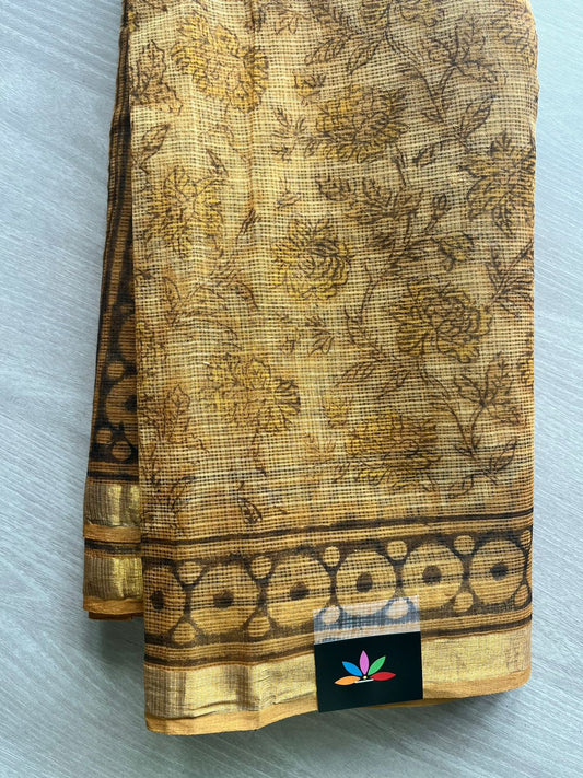 Handblock Printed Kota Doria Saree -11996-11997