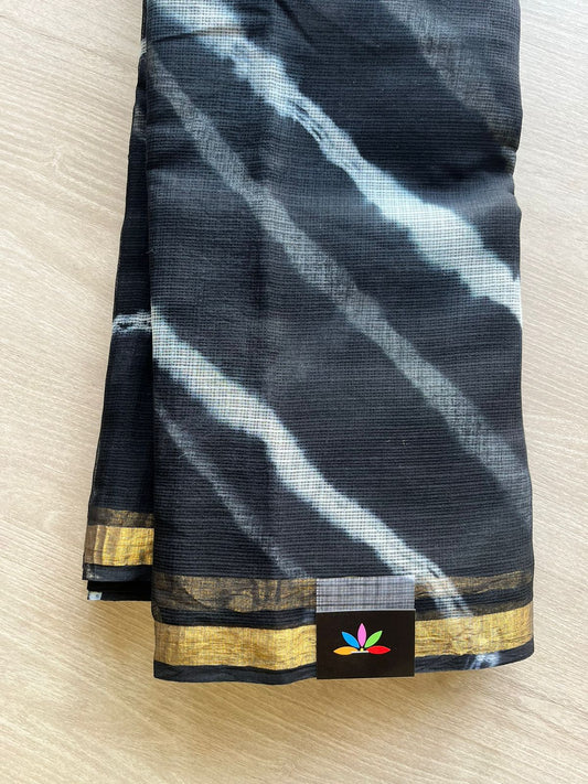 Handblock Printed Kota Doria Saree -12036-12037