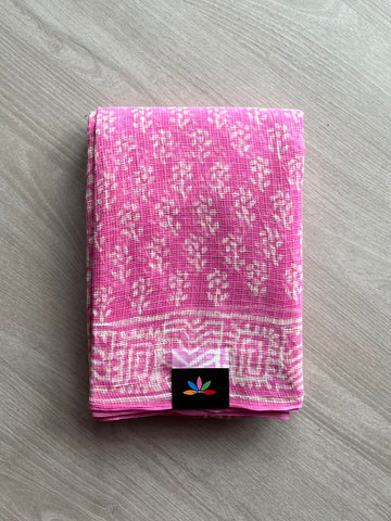 Handblock Printed Kota Doria Saree -12479