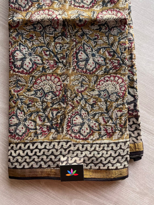 Handblock Printed Kota Doria Saree -10240-10241