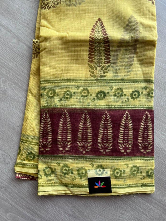 Handblock Printed Kota Doria Saree -11757-11760