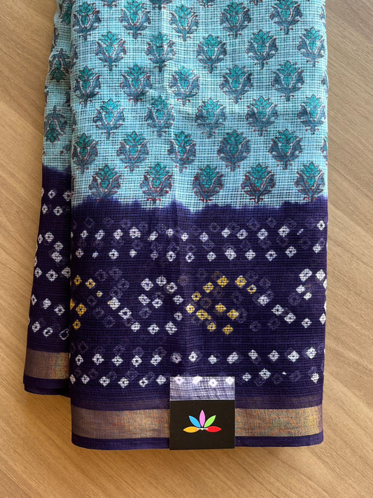 Handblock Printed Kota Cotton Saree- 13751