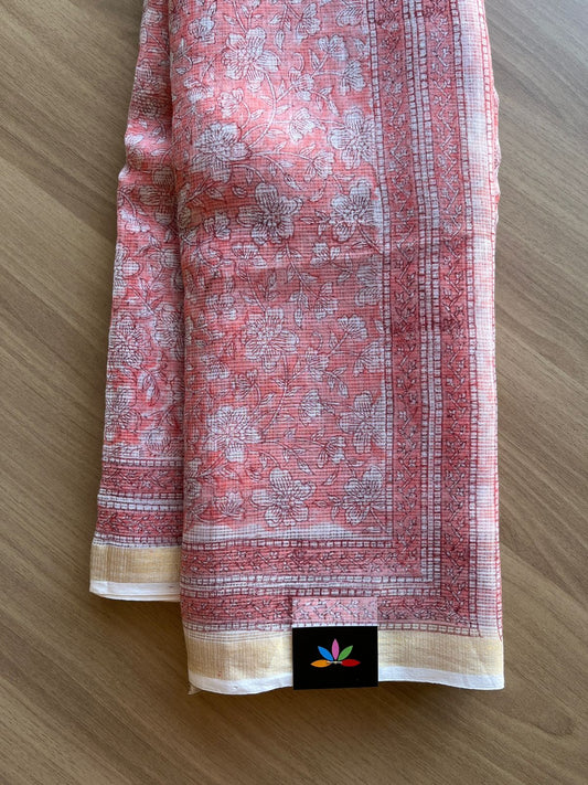 Handblock Printed Kota Cotton Saree-13752