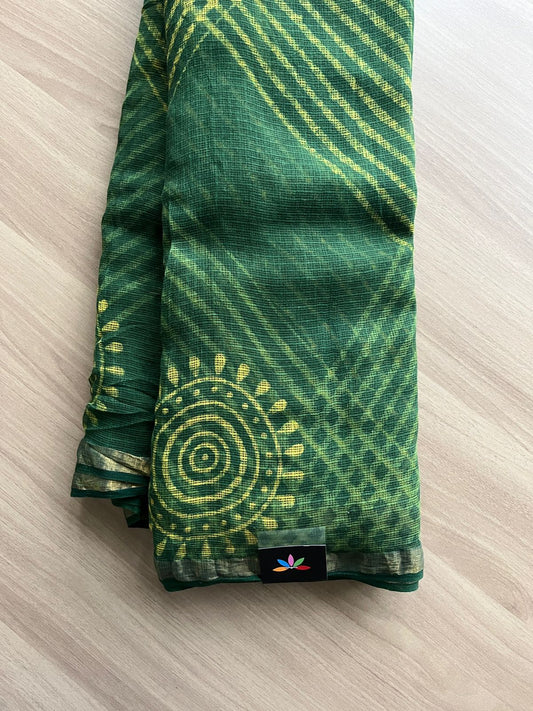 Akola Handblock Printed Kota Doria Saree - 14602