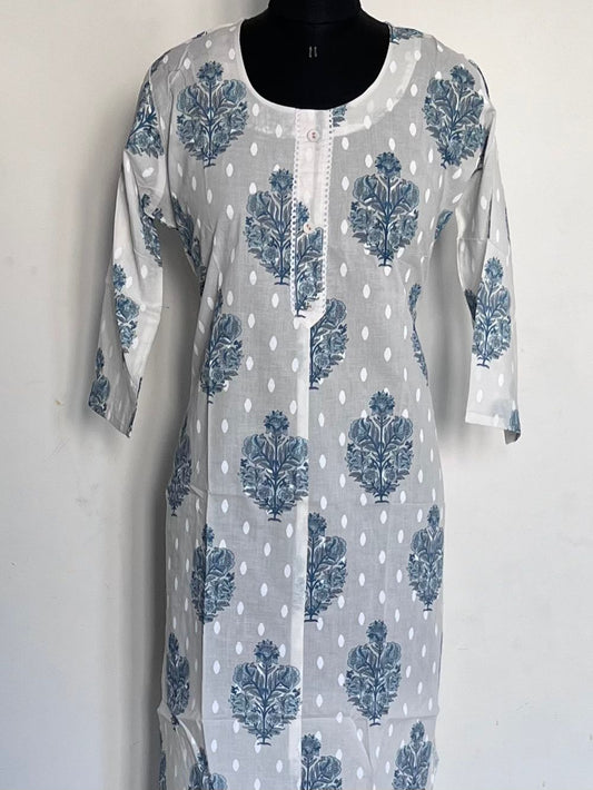 SIZE XL- Printed Cotton Kurti-108-109