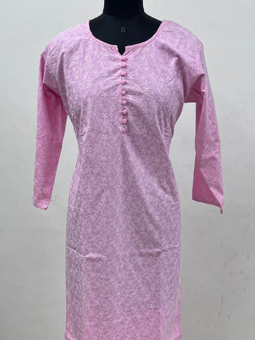 Size –L-All Over Handembroidered Cotton Kurti -11136