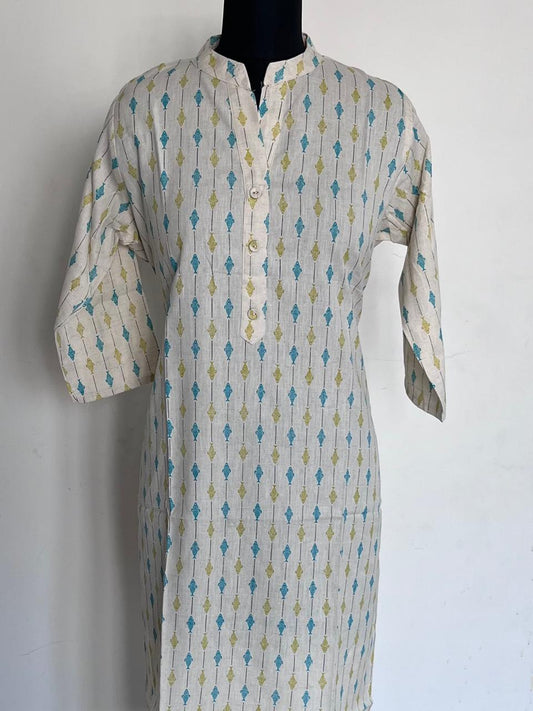 SIZE M - Printed Cotton Kurti-121