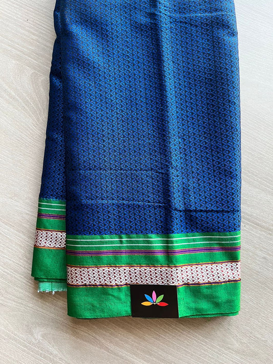 Blended Resham By Cotton Khun Saree With Contrast Border-13140-13141