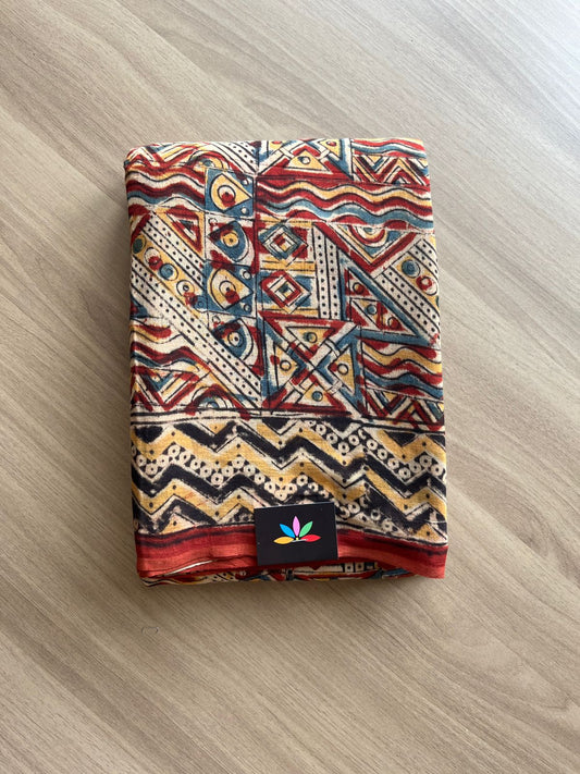 Handblock Printed Kalamkari Mul Cotton Saree -17643