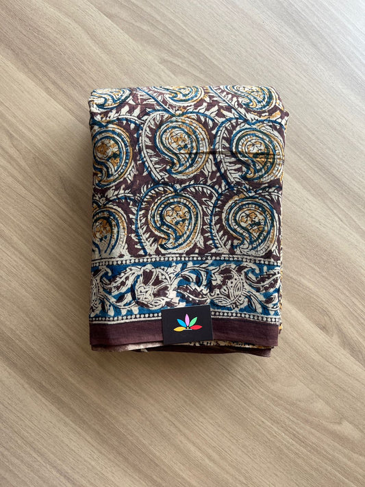 Handblock Printed Kalamkari Mul Cotton Saree -17646