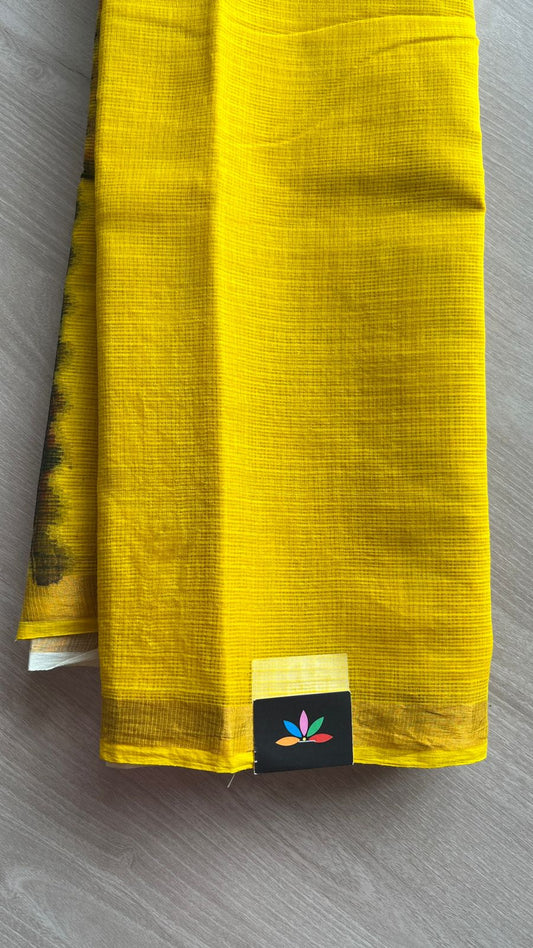 Kalamkari Pallu and Blouse Kota Cotton Saree -26165