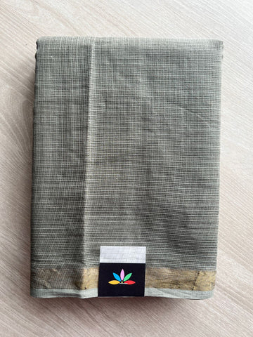 Muted Green Kalamkari Pallu and Blouse Kota Cotton Saree -28584