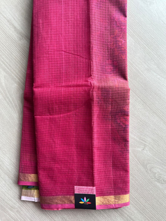 Kalamkari Pallu and Blouse Kota Cotton Saree -28588