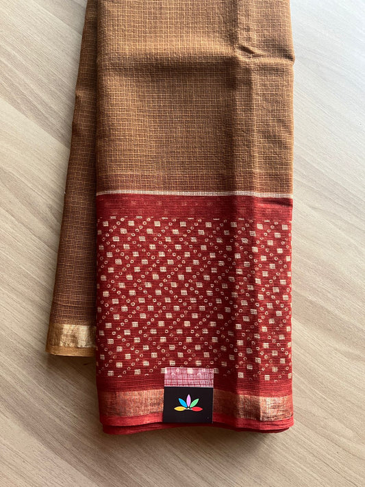 Handblock Printed Kota Doria Saree -18285-18286