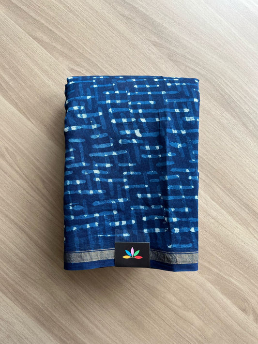 Handblock Printed Chanderi Silk Cotton Saree -22254