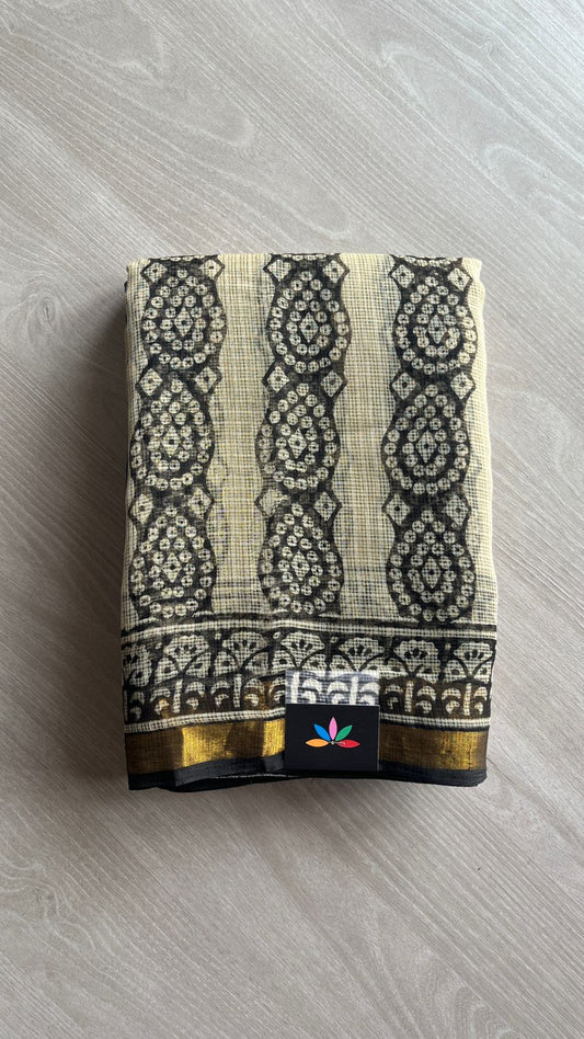 Handblock Printed Kota Doria Saree -25237-25238