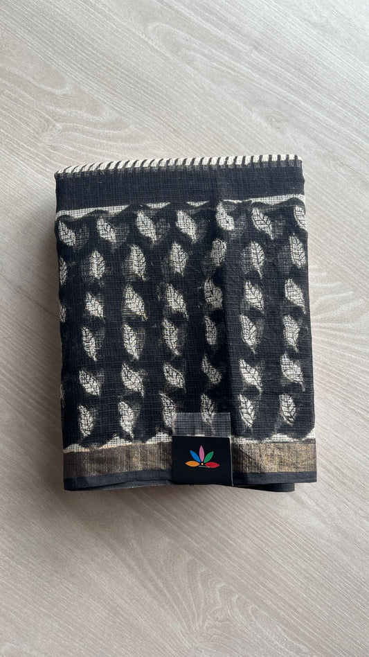 Handblock Printed Kota Doria Saree -25241-25242