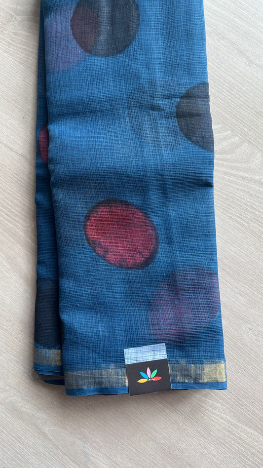 Handblock Printed Kota Doria Saree -25251-25252