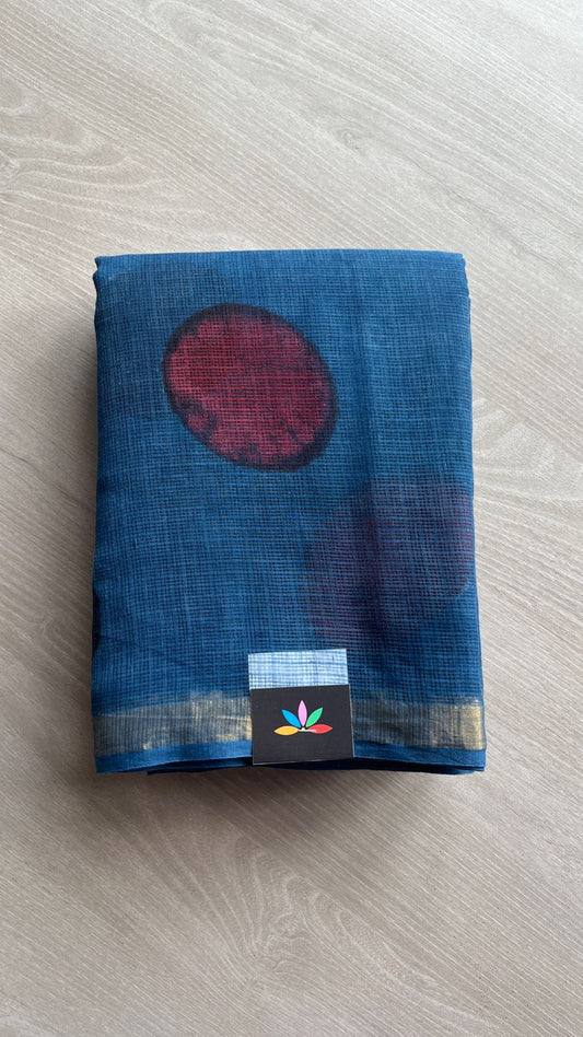 Handblock Printed Kota Doria Saree -25251-25252