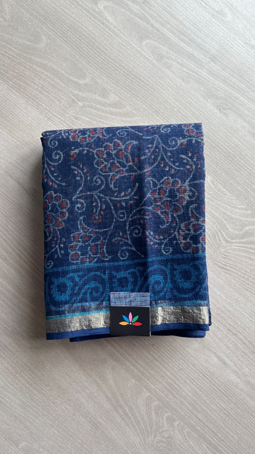 Handblock Printed Kota Doria Saree -25253-25254