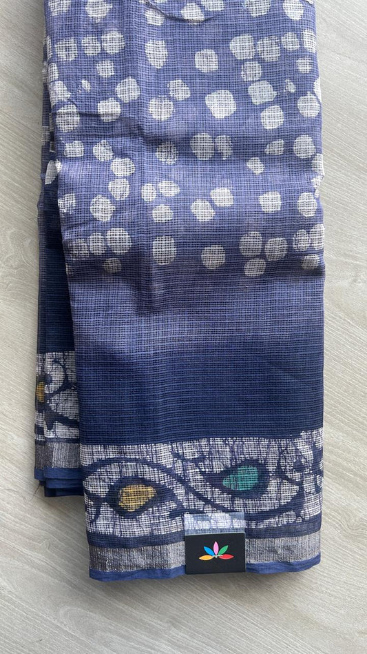 Handblock Printed Kota Doria Saree -25257-25258