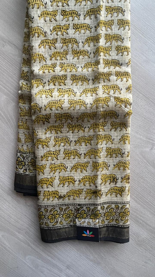 Handblock Printed Kota Doria Saree -25263-25264