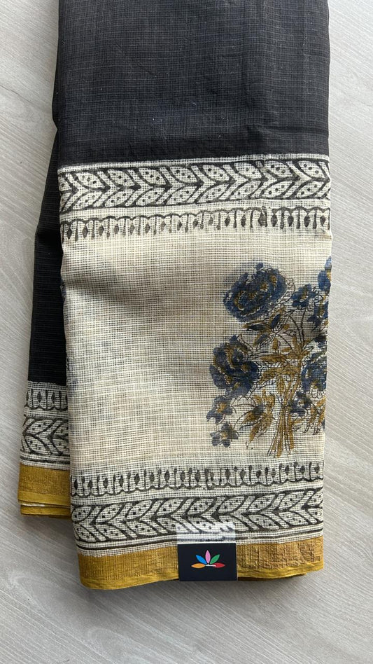 Handblock Printed Kota Doria Saree -25277-25278