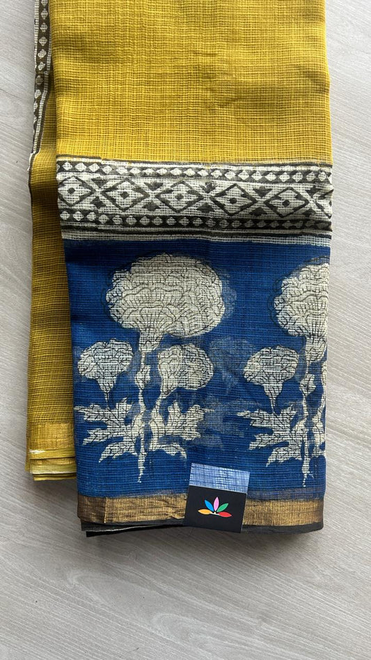 Handblock Printed Kota Doria Saree -25279-25280