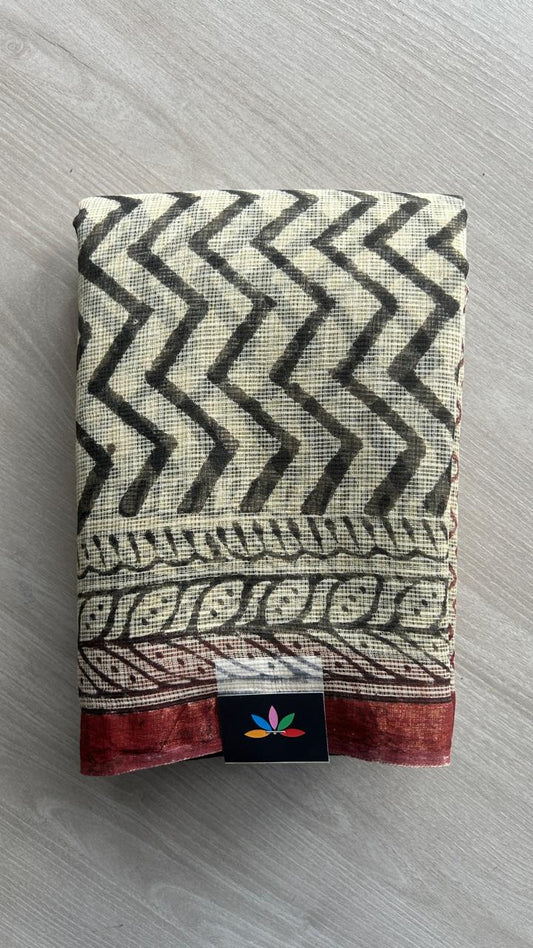 Handblock Printed Kota Doria Saree -25281-25282