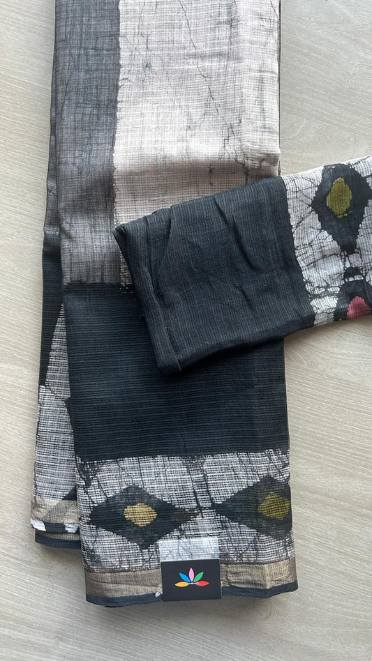 Handblock Printed Kota Doria Saree -25283-25284