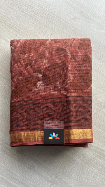 Handblock Printed Kota Doria Saree -25288