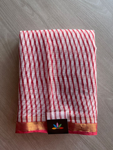 Handblock Printed Kota Doria Saree - 29130