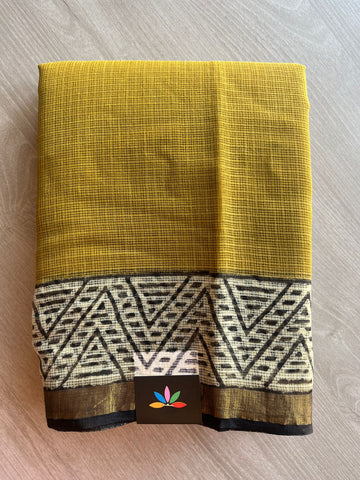 Handblock Printed Kota Doria Saree - 29132