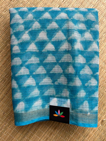 Handblock Printed Kota Doria Saree - 32600