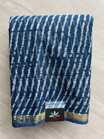 Handblock Printed Kota Doria Saree - 32604