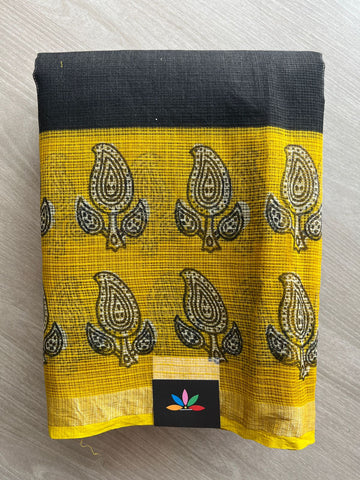 Handblock Printed Kota Doria Saree - 32611