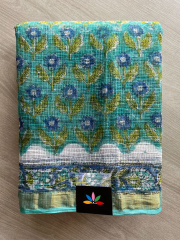 Handblock Printed Kota Doria Saree - 32615