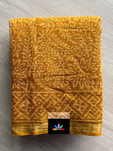 Handblock Printed Kota Doria Saree - 33706-33707